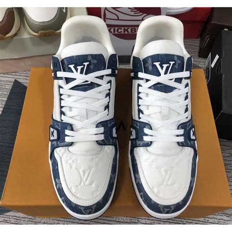 lv sneakers blue and white